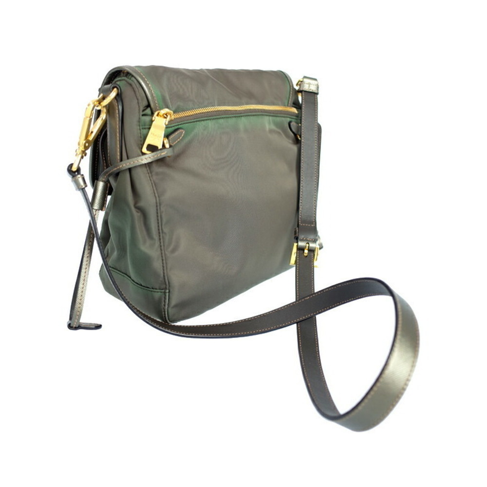 Prada messenger bag leather crossbody green